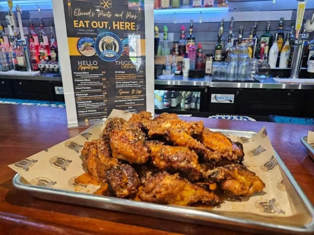 Signature wings at the bar